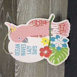 Beach house bar signs ocean waves lazy days glitter Parrott sign